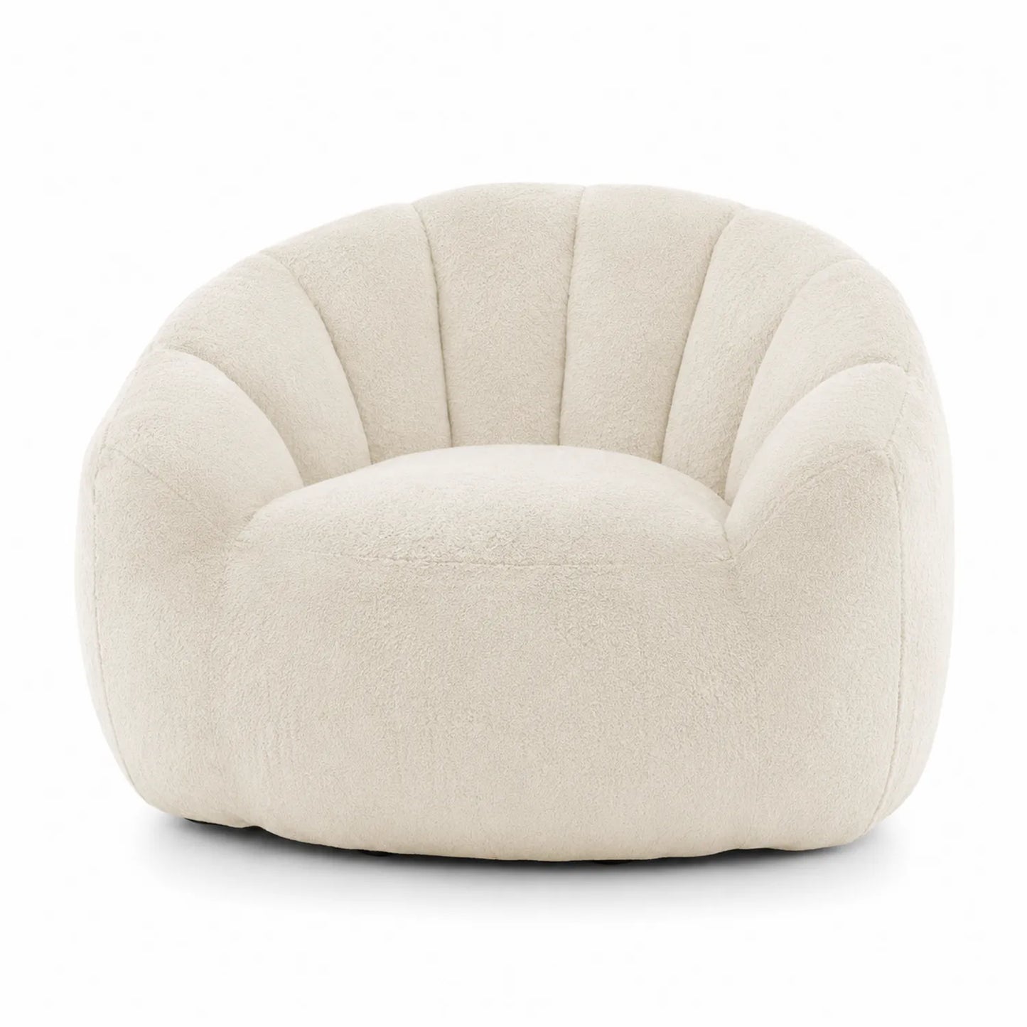 Sillón de poliéster rizado Beige 85x85x70 cm