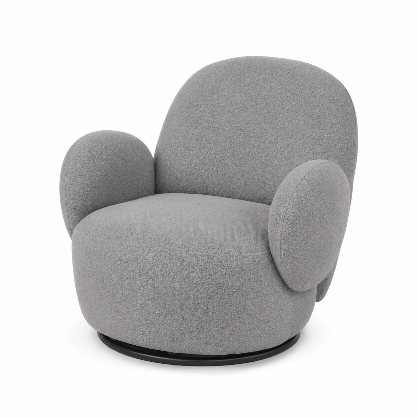 Sillón giratorio de poliéster gris