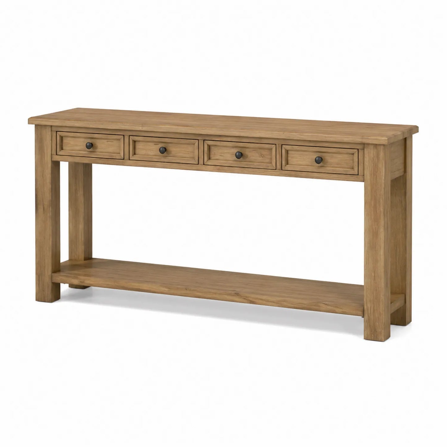 Mesa consola de madera con 4 cajones y estante