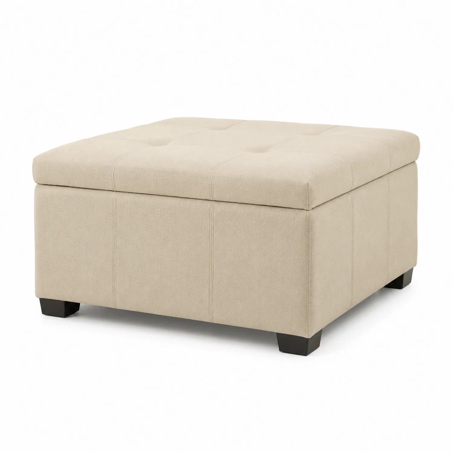 Puf de Almacenamiento Beige 76x76x46 cm Tela