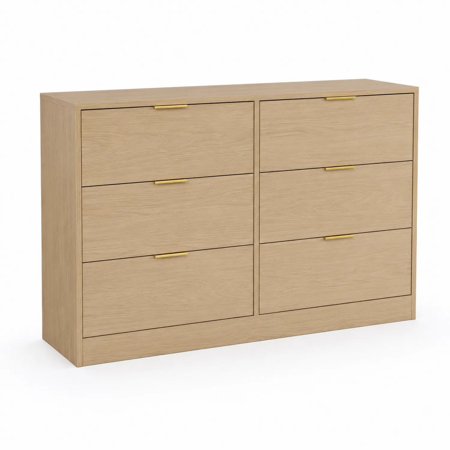 Cajonera de 6 cajones de madera de roble 120x40x80 cm