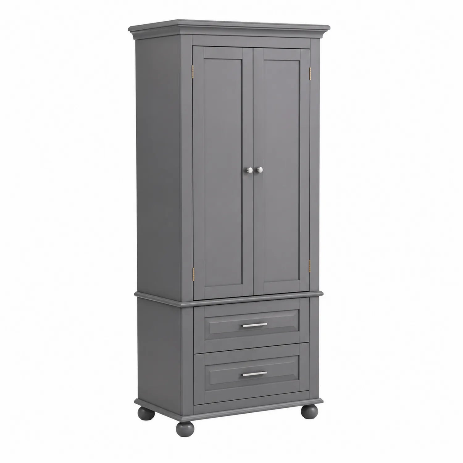 Armario de Madera con Puertas y Cajones Gris 180x80x50 cm