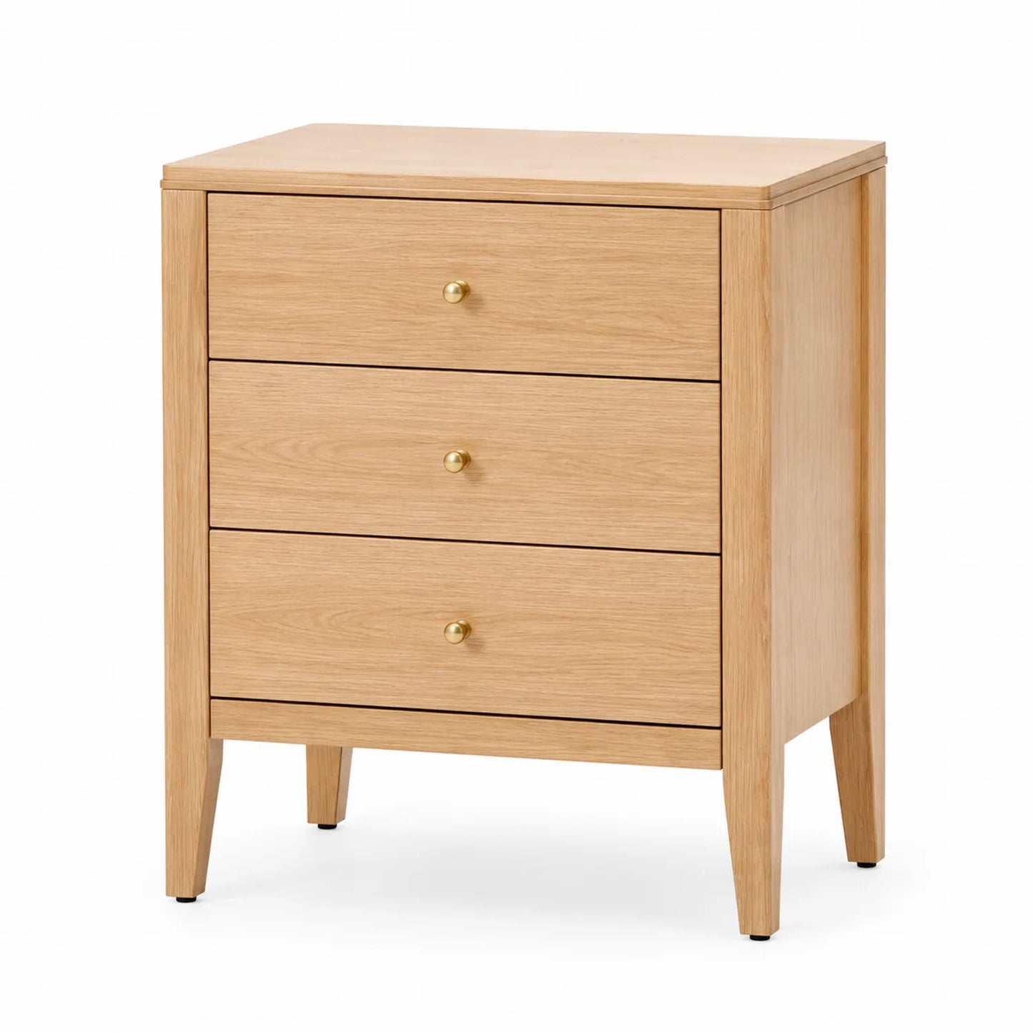 Cajonera de Madera con 3 Cajones y Pomos de Metal Dorado
