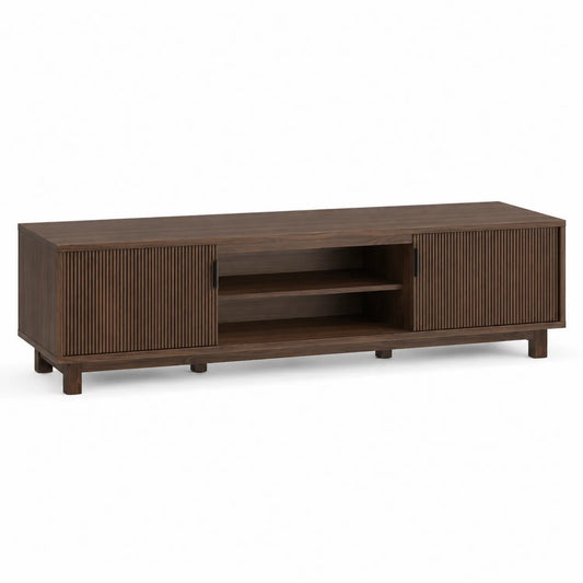 Mueble de TV de madera maciza con puertas correderas 150 cm