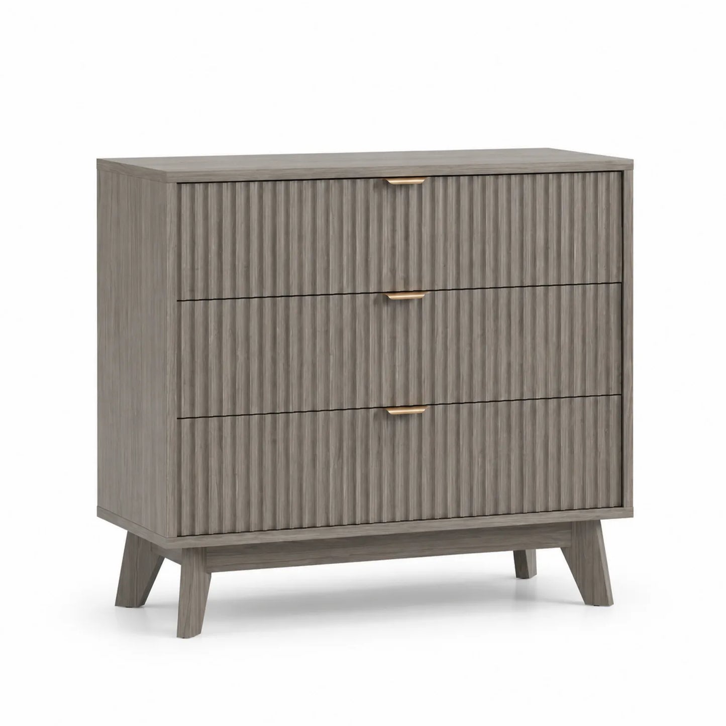 Cajonera de madera de roble gris con 3 cajones