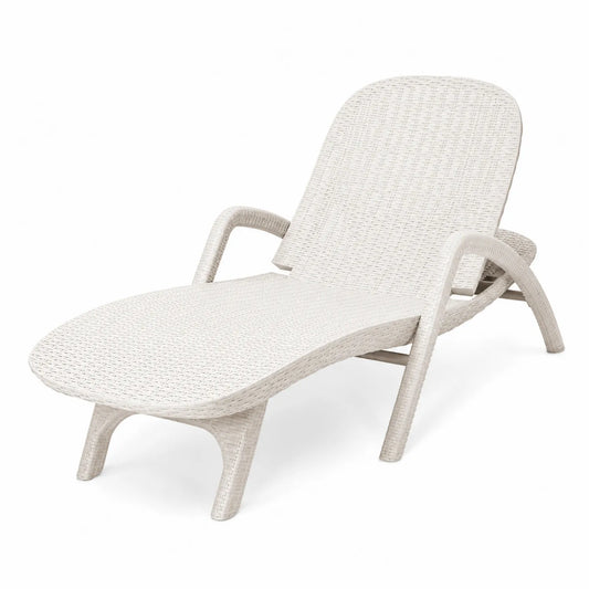 Tumbona de Ratán Sintético Blanco