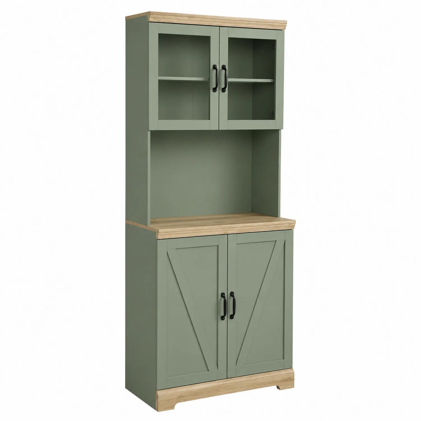 Aparador de Cocina de Madera Verde Oliva 180cm