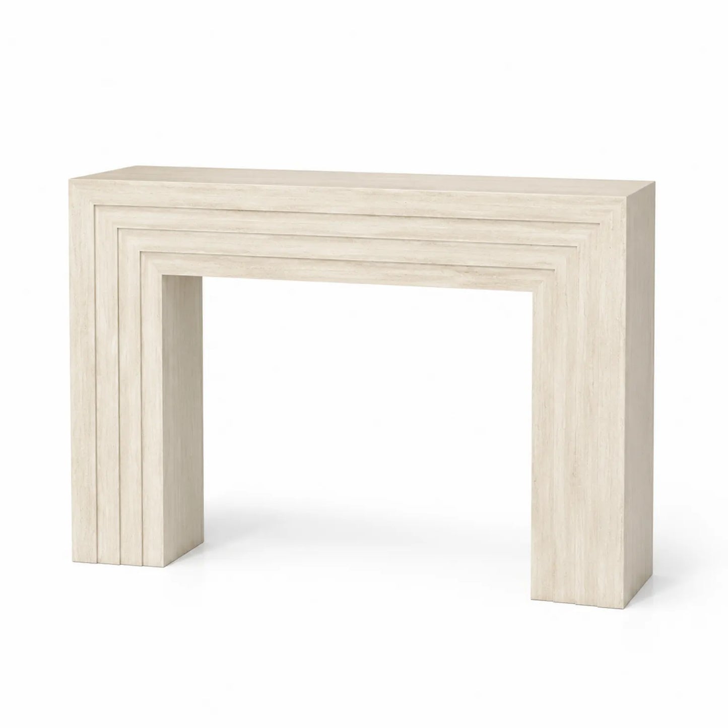 Mesa consola de madera maciza de roble 120 cm x 40 cm x 80 cm Beige