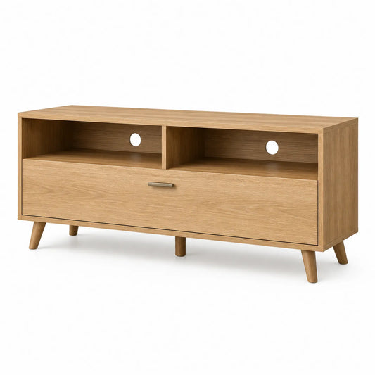 Mueble de TV de Madera de Roble con Orificios para Cables 120x40x50 cm