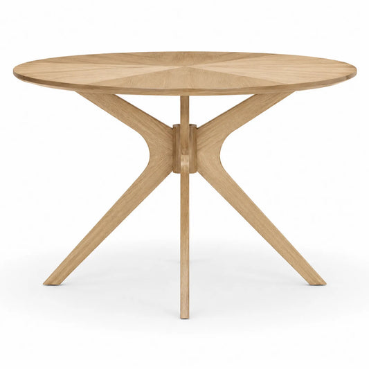 Mesa redonda de madera de roble diámetro 120 cm