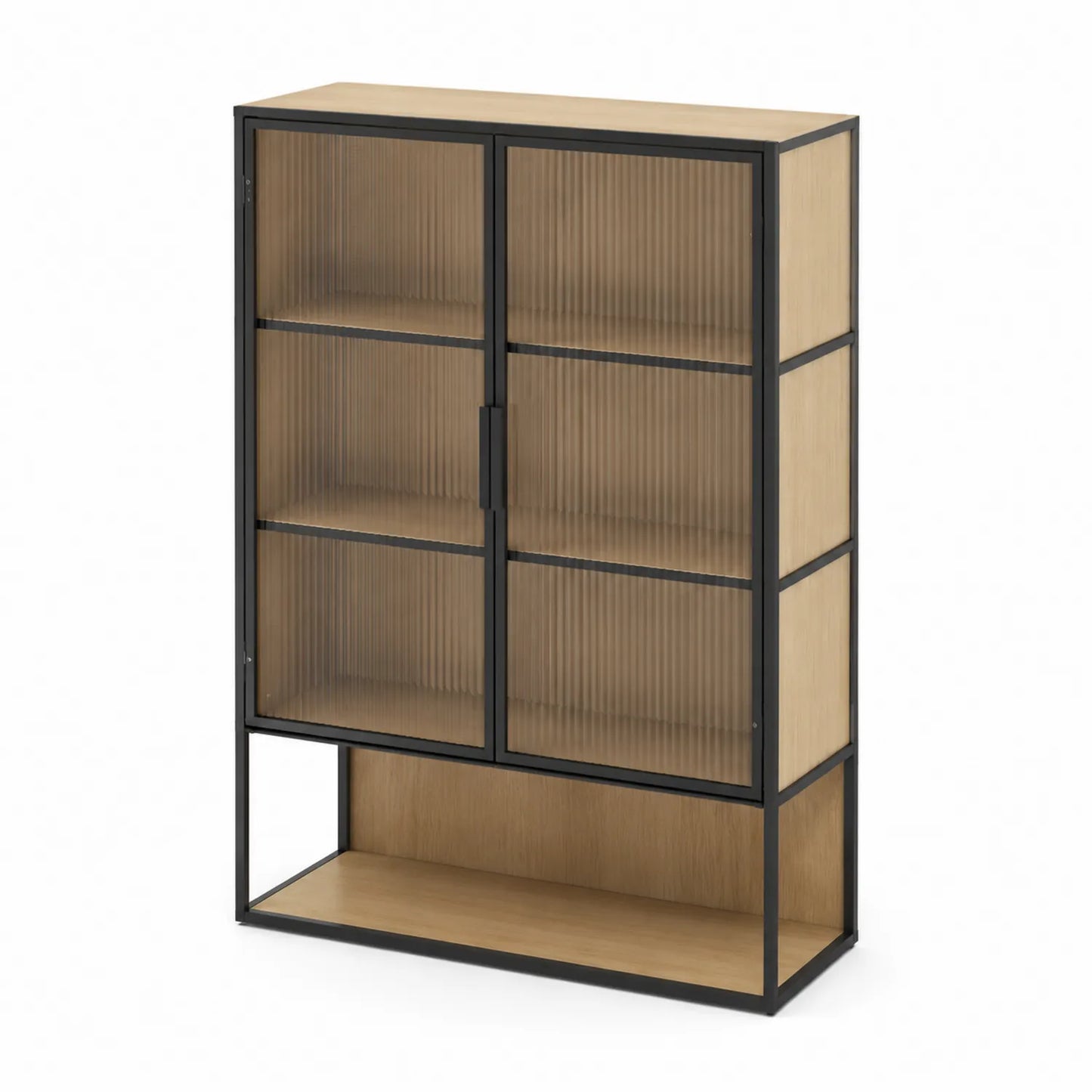 Vitrina de Madera Contrachapada y Vidrio Acanalado 120x40x180 cm