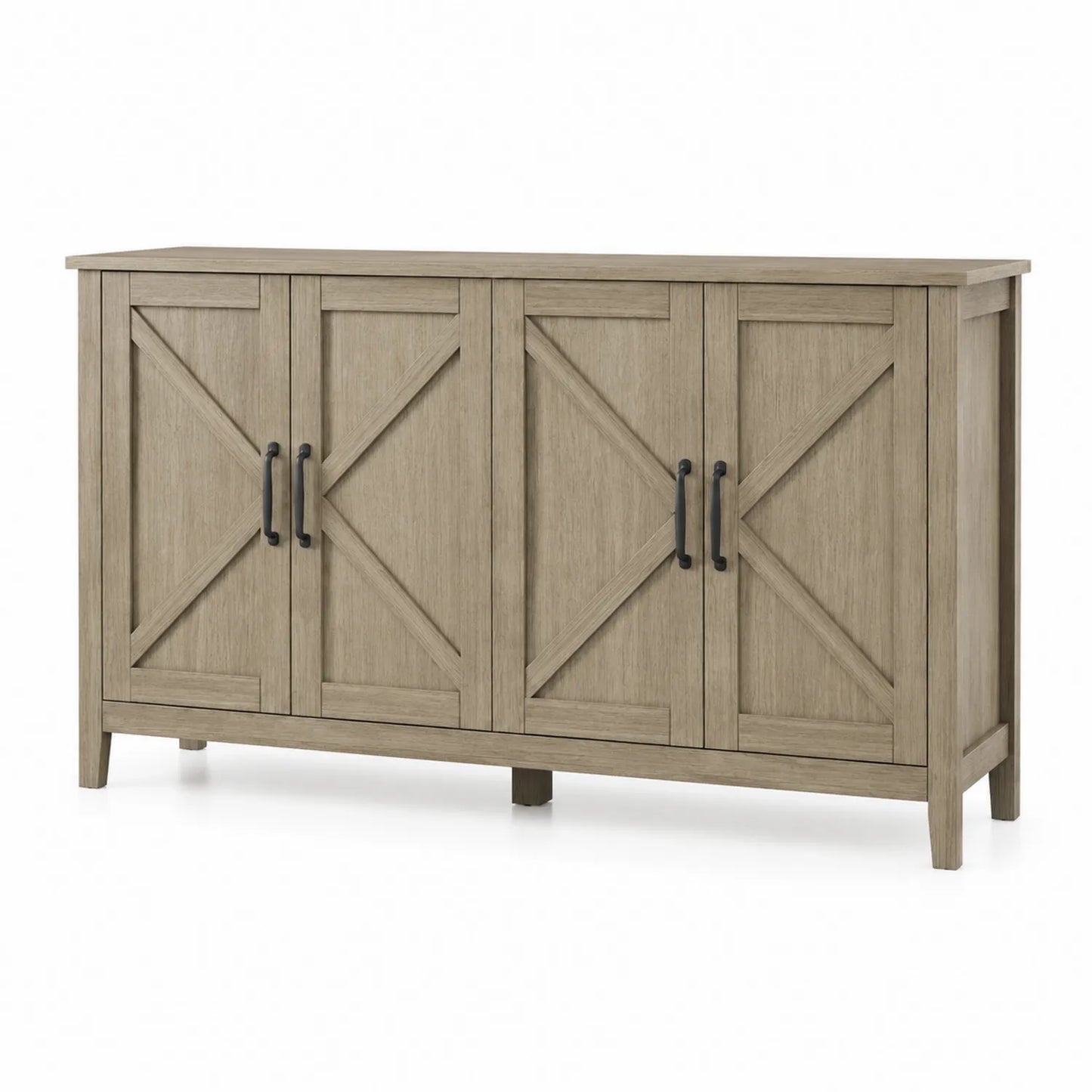Aparador de Madera de Ingeniería Gris con 4 Puertas