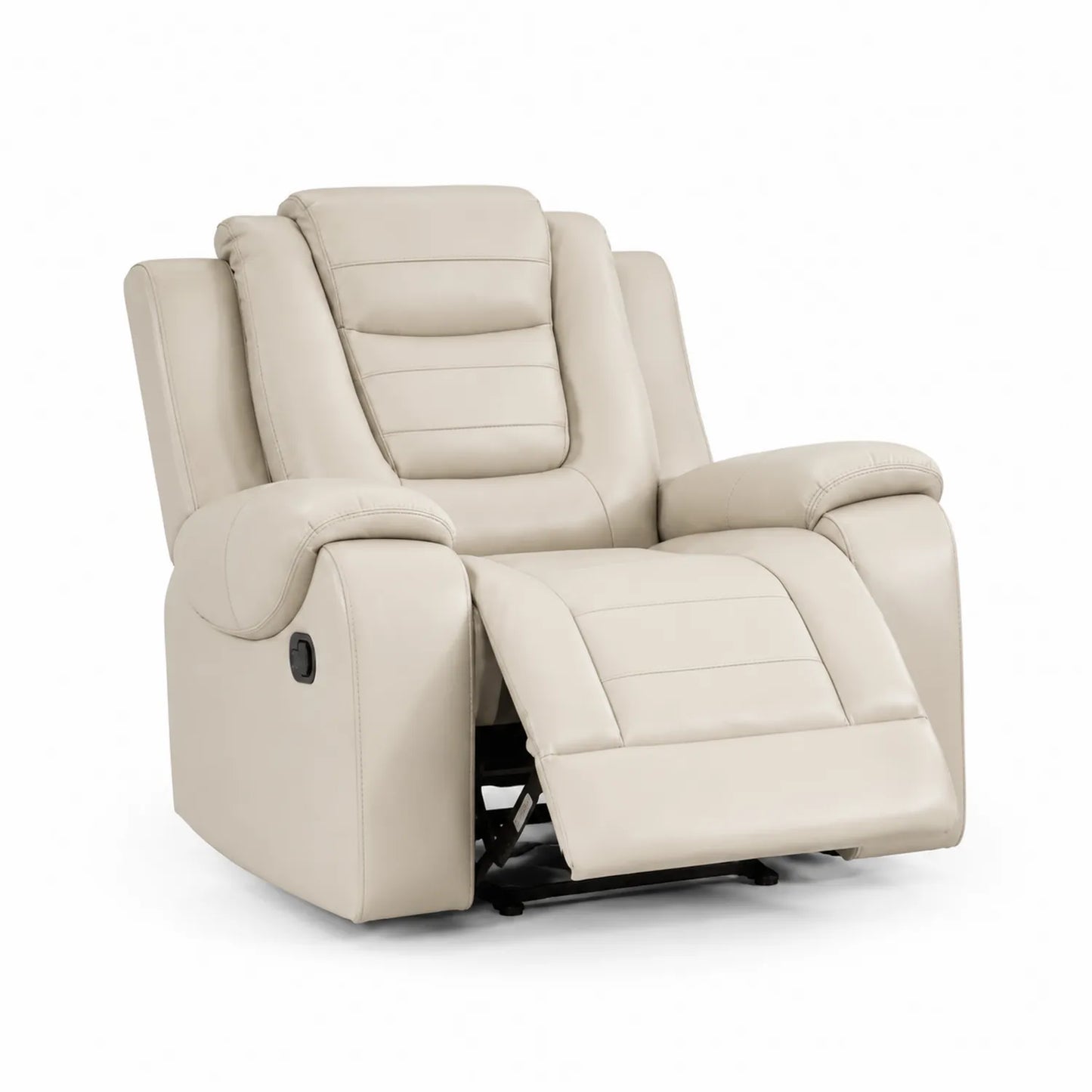 Sillón reclinable de piel sintética beige