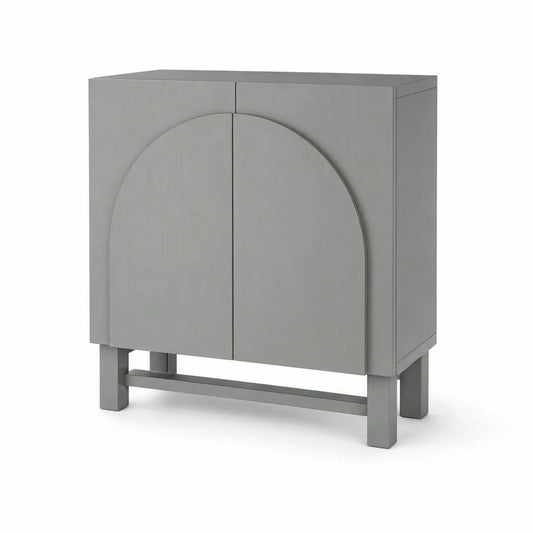 Aparador de madera MDF gris 2 puertas 90x80x30 cm