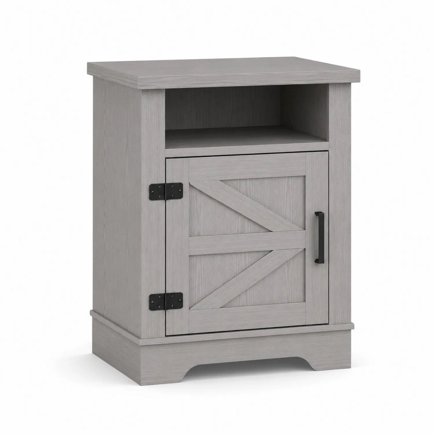 Mesita de Noche de Madera MDF con Acabado en Melamina Gris